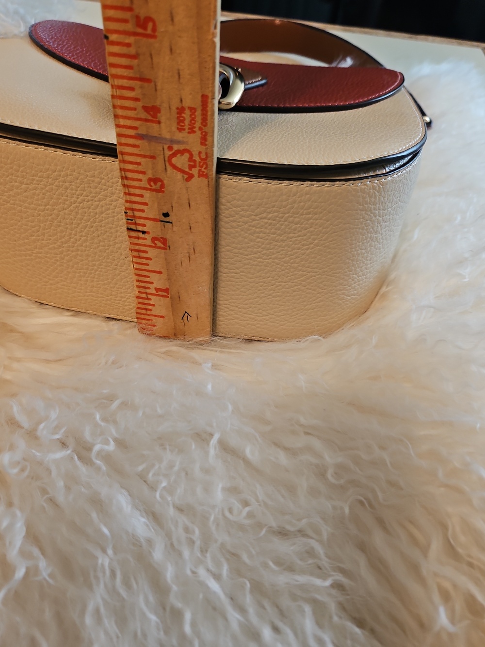 Coach Colorblock Leather Saddle Bag in Burgundy & Cream - Picture 11 of 11